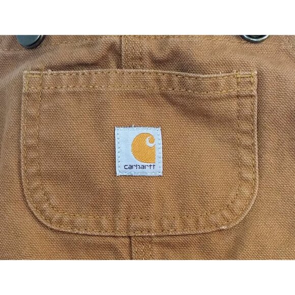 Carhartt 18M Brown Duck Canvas Bib Overalls For Toddlers - Picture 4 of 8